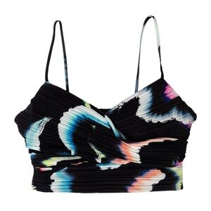 A.L.C. Black and Colorful Strappy Crop Top